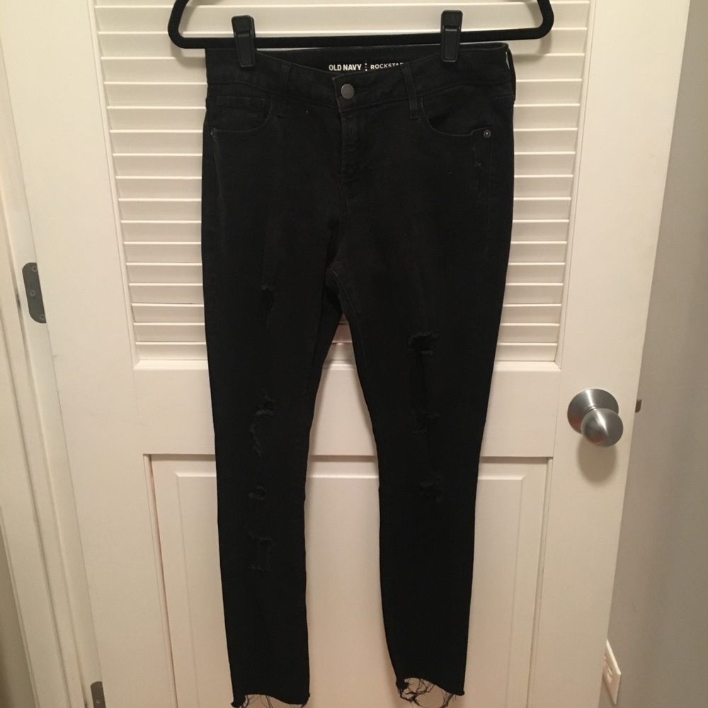 Old Navy Mid-Rise Rockstar Distressed Skinny Jeans